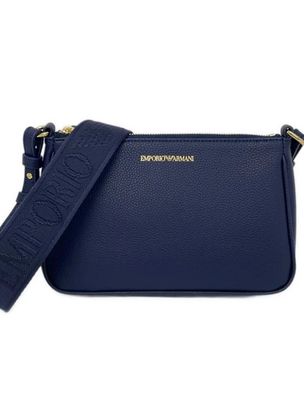 EMPORIO ARMANI Dark Navy Synthetic Leather Shoulder Bag
